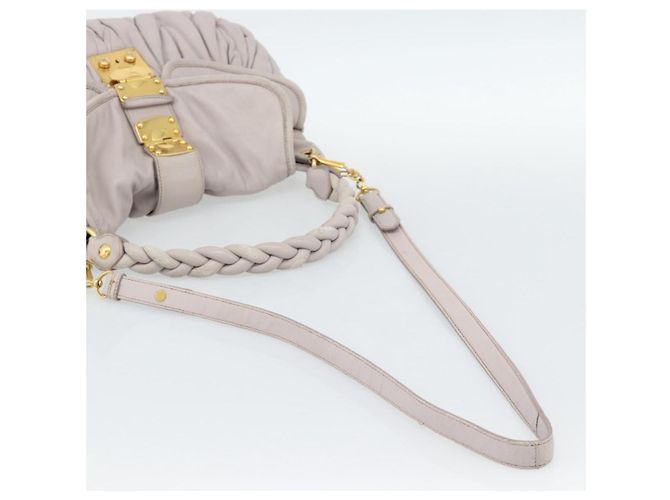 Borsa a Spalla Miu Miu Matelassé in Pelle 2way Rosa Oro Auth bs35641 D'oro - vista 8