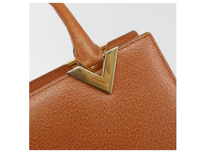 Borsa a mano VALENTINO in pelle marrone oro Auth bs35674 D'oro - vista 10