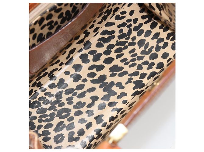 Borsa a mano VALENTINO in pelle marrone oro Auth bs35674 D'oro - vista 11