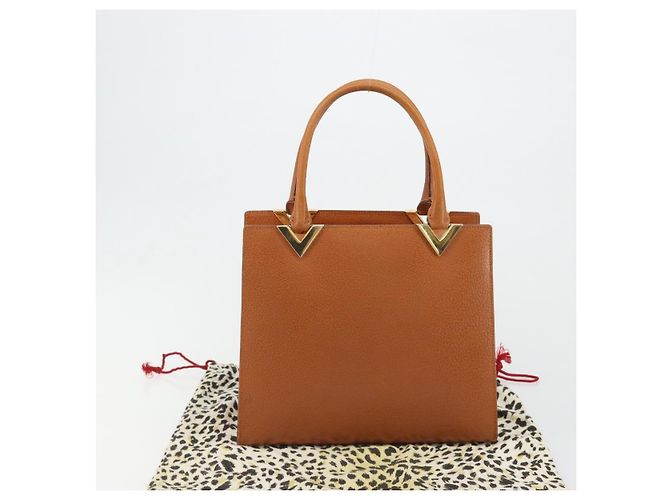 Borsa a mano VALENTINO in pelle marrone oro Auth bs35674 D'oro - vista 12