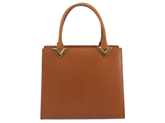 Borsa a mano VALENTINO in pelle marrone oro Auth bs35674 D'oro - vista 13