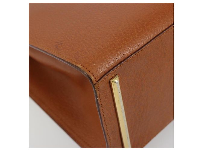 Borsa a mano VALENTINO in pelle marrone oro Auth bs35674 D'oro - vista 14