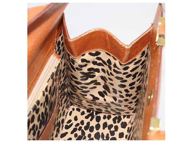 Borsa a mano VALENTINO in pelle marrone oro Auth bs35674 D'oro - vista 18