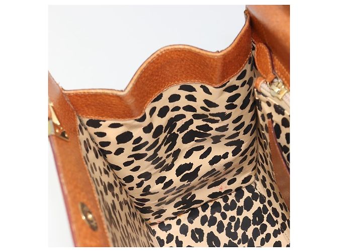 Borsa a mano VALENTINO in pelle marrone oro Auth bs35674 D'oro - vista 19