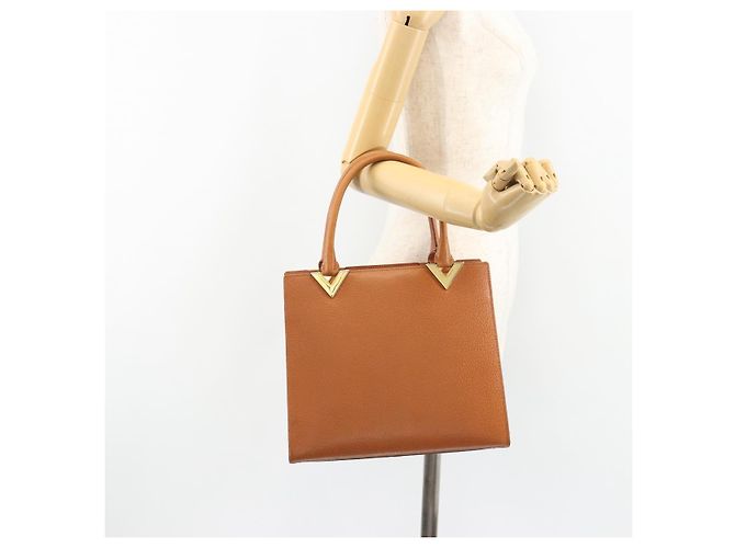 Borsa a mano VALENTINO in pelle marrone oro Auth bs35674 D'oro - vista 22