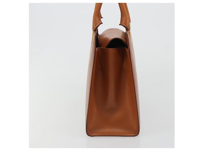 Borsa a mano VALENTINO in pelle marrone oro Auth bs35674 D'oro - vista 3