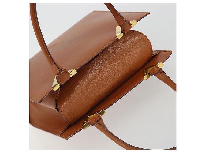 Borsa a mano VALENTINO in pelle marrone oro Auth bs35674 D'oro - vista 6