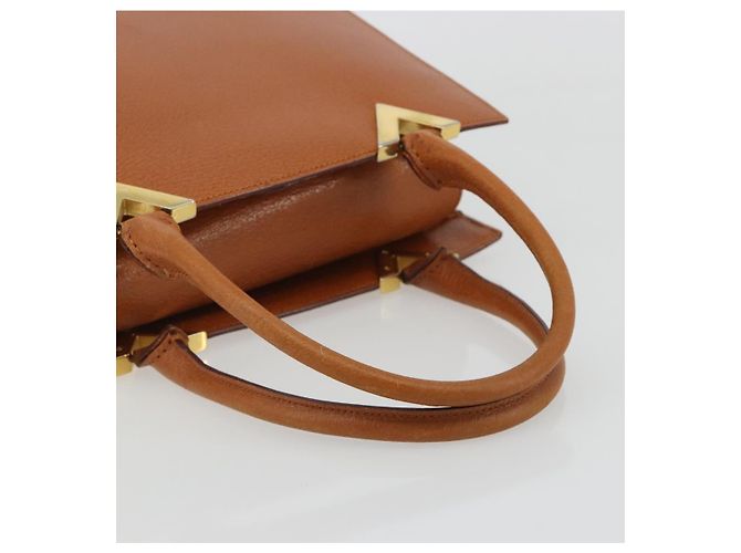 Borsa a mano VALENTINO in pelle marrone oro Auth bs35674 D'oro - vista 7