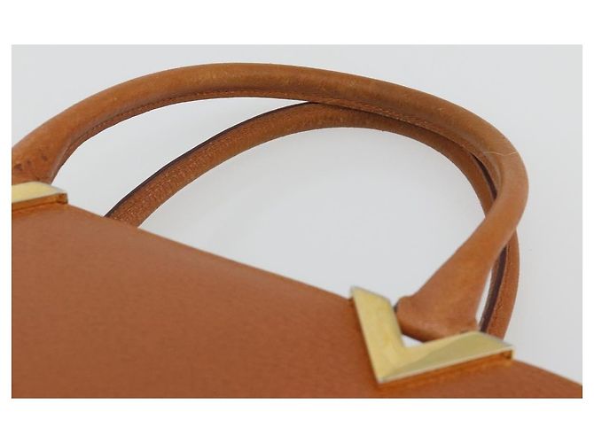 Borsa a mano VALENTINO in pelle marrone oro Auth bs35674 D'oro - vista 8