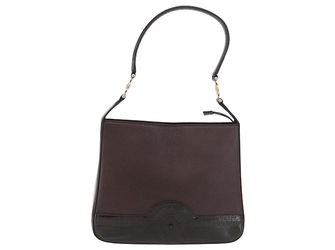 Borsa a Spalla VERSACE in Pelle Marrone Oro Auth ka4945 D'oro - vista 13