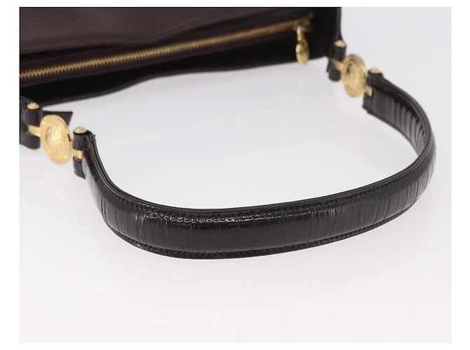 Borsa a Spalla VERSACE in Pelle Marrone Oro Auth ka4945 D'oro - vista 7