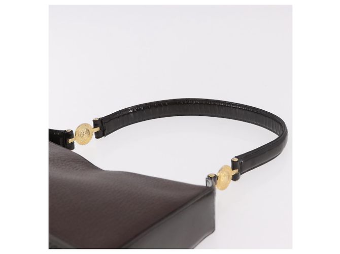 Borsa a Spalla VERSACE in Pelle Marrone Oro Auth ka4945 D'oro - vista 8