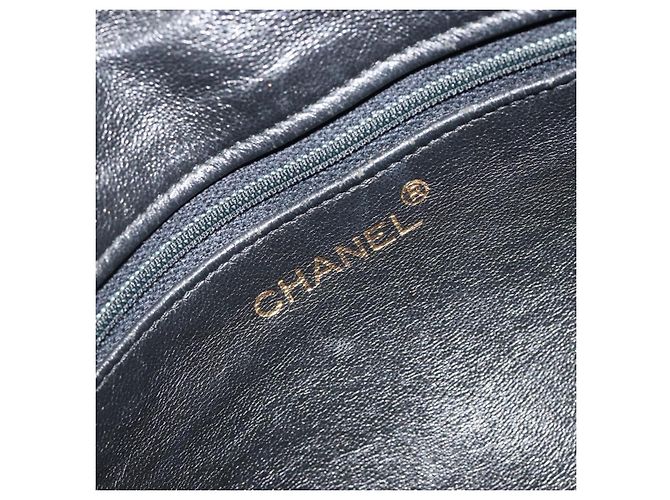 CHANEL Matelasse Chain Shoulder Bag Leather Black Gold CC Auth 188720 Nero D'oro - vista 19