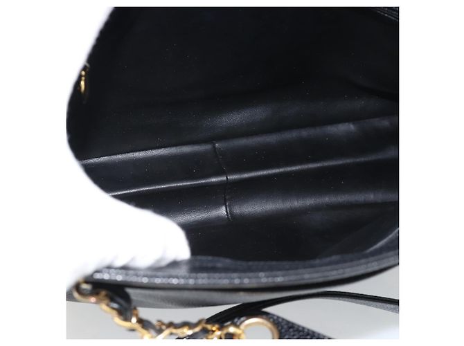 Borsa a tracolla CHANEL Triple Coco Chain Pelle Caviar Nera e Oro CC Auth 189110V Nero D'oro - vista 11
