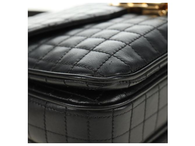 Céline Borsa a Spalla con Catena CELINE in Pelle Nera e Oro Auth 186545SAM Nero D'oro - vista 15
