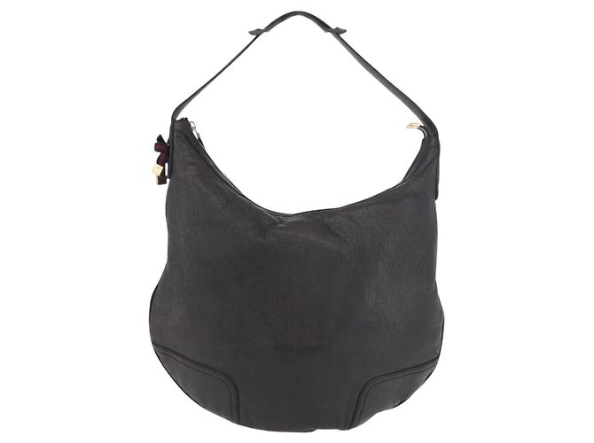 Borsa a Spalla GUCCI in Pelle Nera e Oro 162882 Auth 189322A Nero D'oro - vista 13