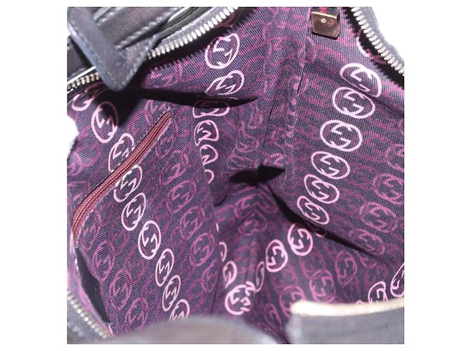 Borsa a Spalla GUCCI in Pelle Nera e Oro 162882 Auth 189322A Nero D'oro - vista 19