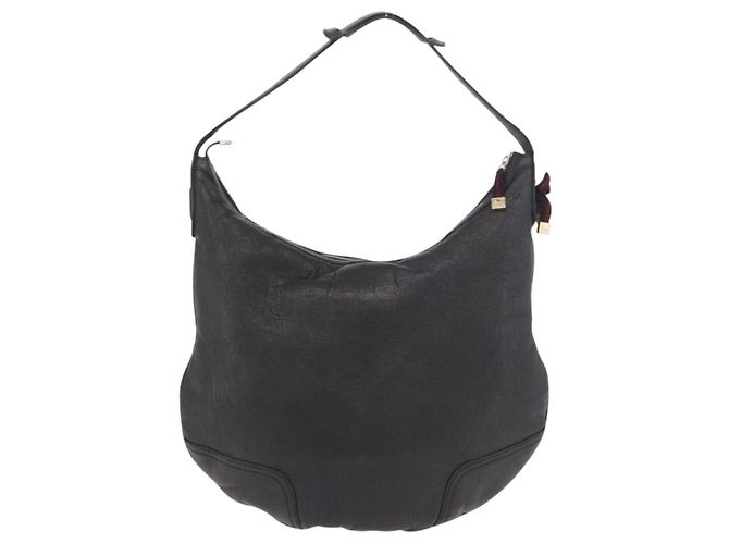 Borsa a Spalla GUCCI in Pelle Nera e Oro 162882 Auth 189322A Nero D'oro - vista 2