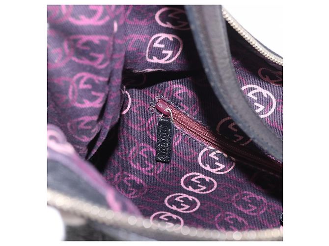 Borsa a Spalla GUCCI in Pelle Nera e Oro 162882 Auth 189322A Nero D'oro - vista 21