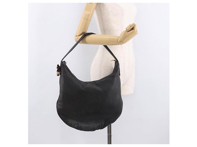 Borsa a Spalla GUCCI in Pelle Nera e Oro 162882 Auth 189322A Nero D'oro - vista 23