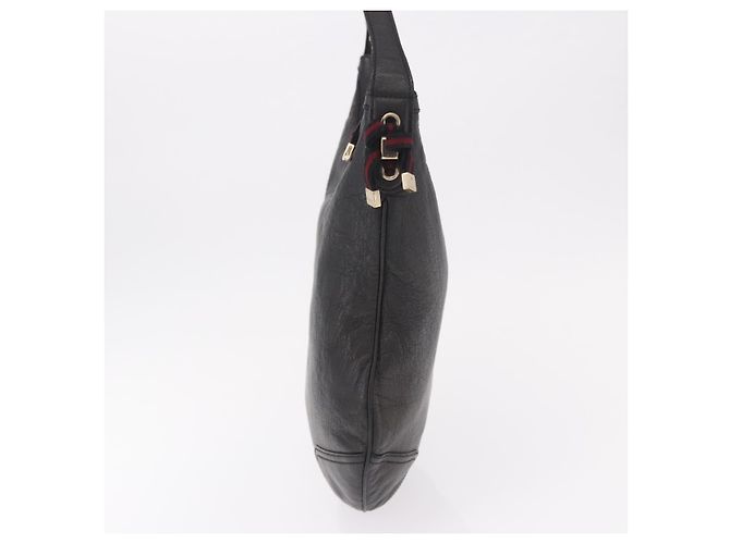 Borsa a Spalla GUCCI in Pelle Nera e Oro 162882 Auth 189322A Nero D'oro - vista 4