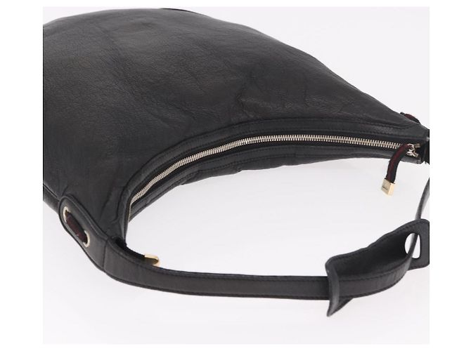 Borsa a Spalla GUCCI in Pelle Nera e Oro 162882 Auth 189322A Nero D'oro - vista 6