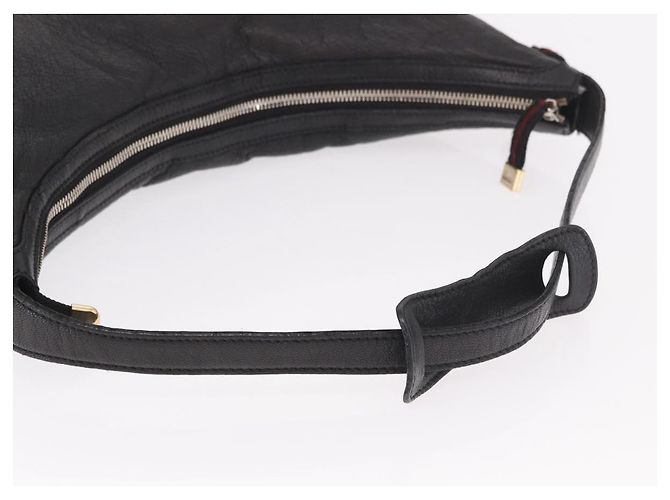 Borsa a Spalla GUCCI in Pelle Nera e Oro 162882 Auth 189322A Nero D'oro - vista 7