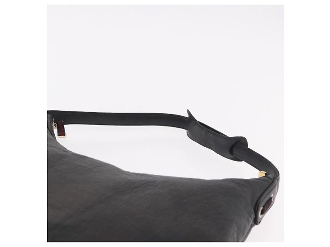 Borsa a Spalla GUCCI in Pelle Nera e Oro 162882 Auth 189322A Nero D'oro - vista 8