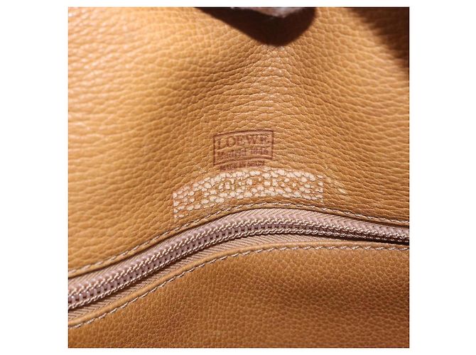Borsa Boston LOEWE Anagram in pelle marrone oro Auth bs35675 D'oro - vista 11