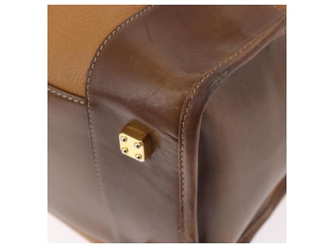 Borsa Boston LOEWE Anagram in pelle marrone oro Auth bs35675 D'oro - vista 14