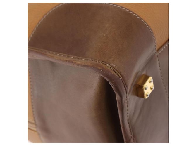 Borsa Boston LOEWE Anagram in pelle marrone oro Auth bs35675 D'oro - vista 15