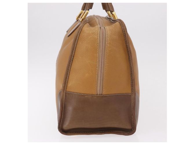 Borsa Boston LOEWE Anagram in pelle marrone oro Auth bs35675 D'oro - vista 3