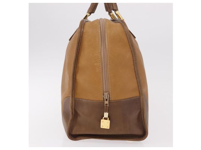 Borsa Boston LOEWE Anagram in pelle marrone oro Auth bs35675 D'oro - vista 4