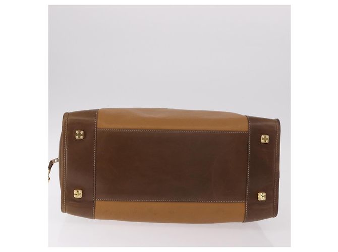 Borsa Boston LOEWE Anagram in pelle marrone oro Auth bs35675 D'oro - vista 5