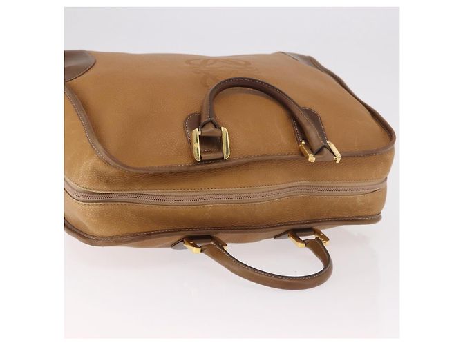 Borsa Boston LOEWE Anagram in pelle marrone oro Auth bs35675 D'oro - vista 6