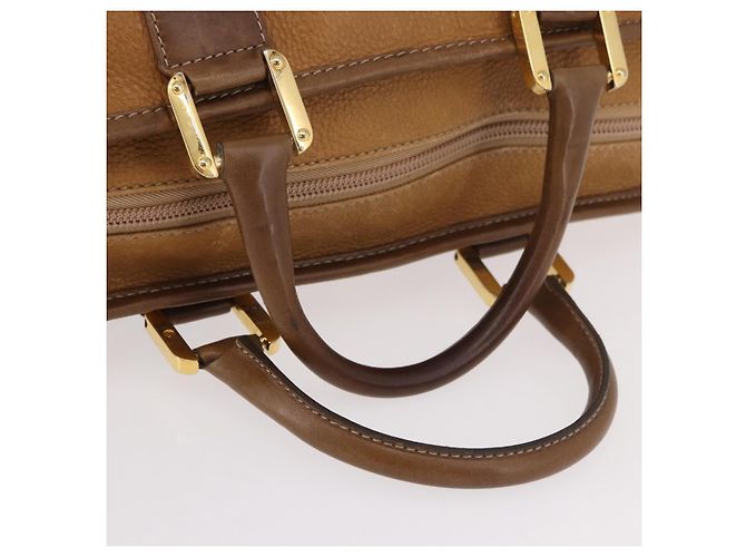 Borsa Boston LOEWE Anagram in pelle marrone oro Auth bs35675 D'oro - vista 7