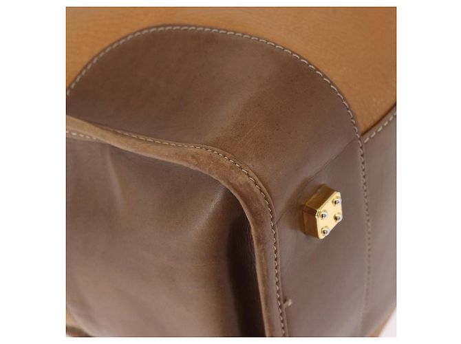 Borsa Boston LOEWE Anagram in pelle marrone oro Auth bs35675 D'oro - vista 9