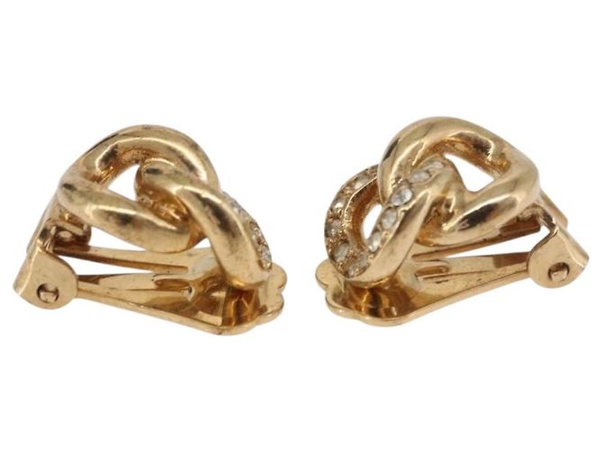 Christian Dior Ohrringe aus Metall Goldton Auth BA13643 - Ansicht 3