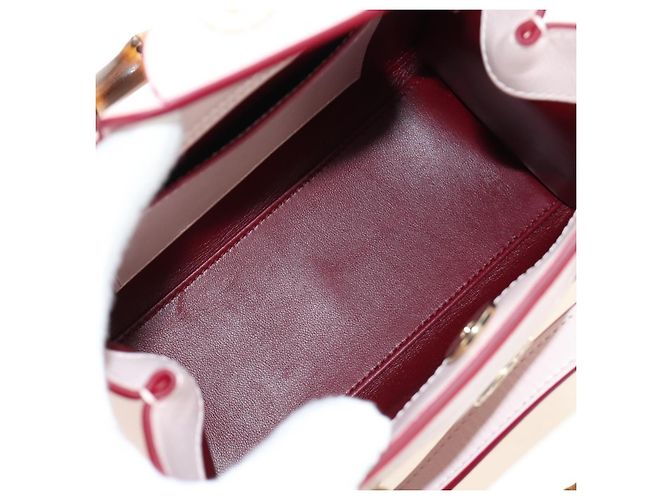 Borsa a Mano GUCCI Bamboo in Pelle 3way Oro Rosa 841488 Auth 185846SM D'oro - vista 10