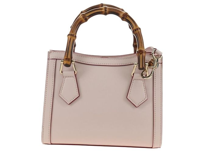 Borsa a Mano GUCCI Bamboo in Pelle 3way Oro Rosa 841488 Auth 185846SM D'oro - vista 2