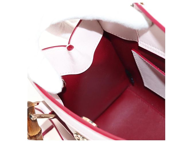 Borsa a Mano GUCCI Bamboo in Pelle 3way Oro Rosa 841488 Auth 185846SM D'oro - vista 25