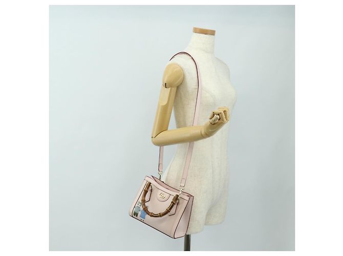 Borsa a Mano GUCCI Bamboo in Pelle 3way Oro Rosa 841488 Auth 185846SM D'oro - vista 29