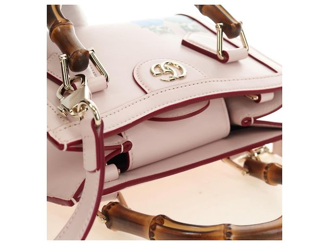 Borsa a Mano GUCCI Bamboo in Pelle 3way Oro Rosa 841488 Auth 185846SM D'oro - vista 6