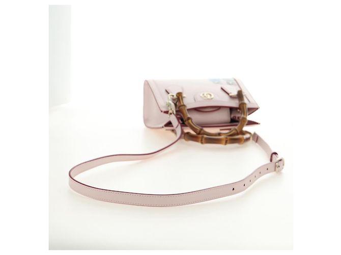 Borsa a Mano GUCCI Bamboo in Pelle 3way Oro Rosa 841488 Auth 185846SM D'oro - vista 9