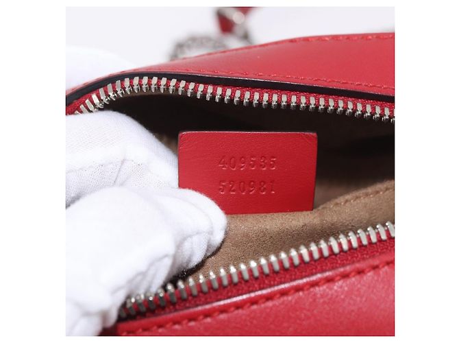 Borsa a tracolla GUCCI GG Supreme in PVC Rosso Argento 409535 Auth am11964V - vue 20