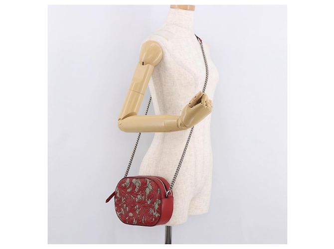 Borsa a tracolla GUCCI GG Supreme in PVC Rosso Argento 409535 Auth am11964V - vue 21