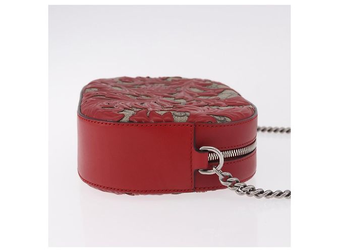 Borsa a tracolla GUCCI GG Supreme in PVC Rosso Argento 409535 Auth am11964V - vue 4