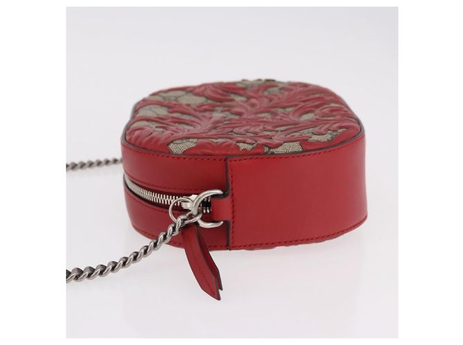 Borsa a tracolla GUCCI GG Supreme in PVC Rosso Argento 409535 Auth am11964V - vue 5