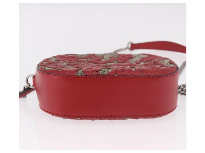 Borsa a tracolla GUCCI GG Supreme in PVC Rosso Argento 409535 Auth am11964V - vue 9