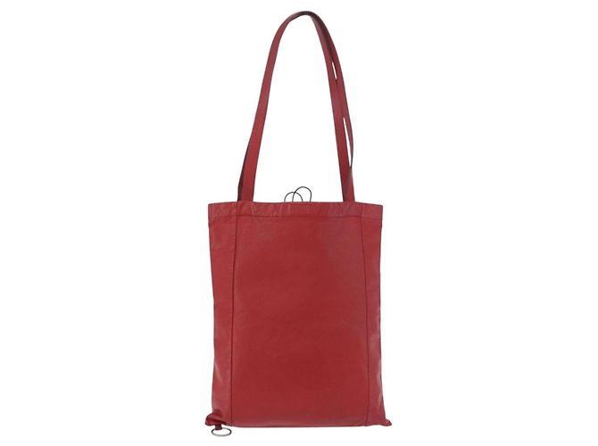 Miu Miu Tote Bag Leder Rot Auth ka4953A - Ansicht 13